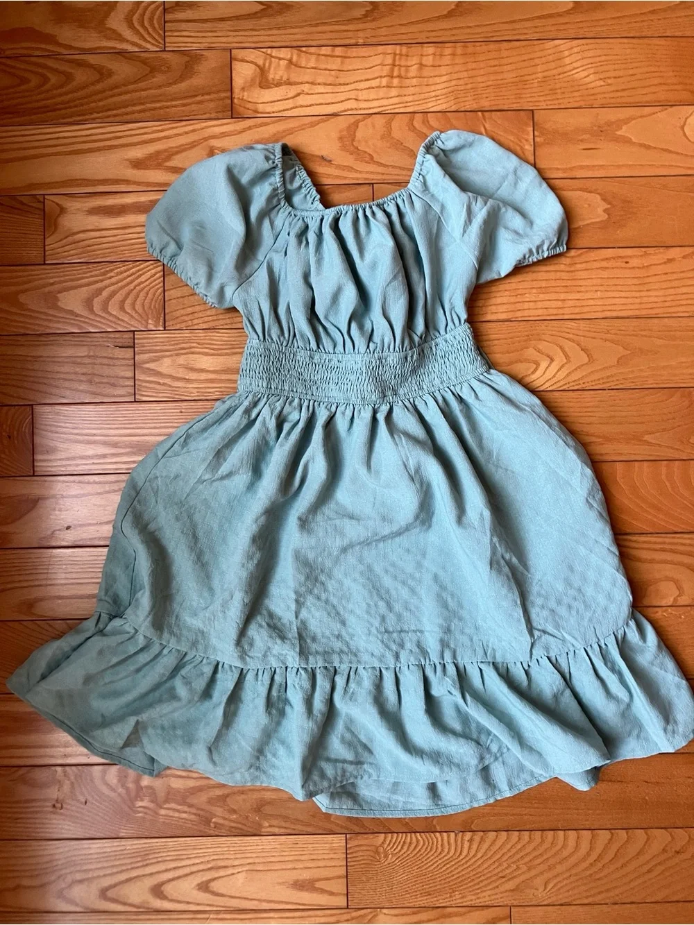 Tie back light sage dress